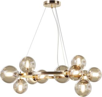 Maytoni Hängelampe Dallas Bernstein/Messing, 11-flammig ø 67 cm