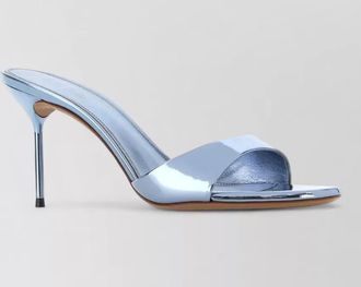 PARIS TEXAS lidia leather mules stiletto heel metallic