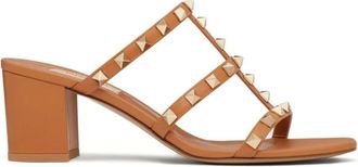 Valentino Garavani Heeled Mules, female, Brown, Size: 7 1/2 US Rockstud Heeled Mule