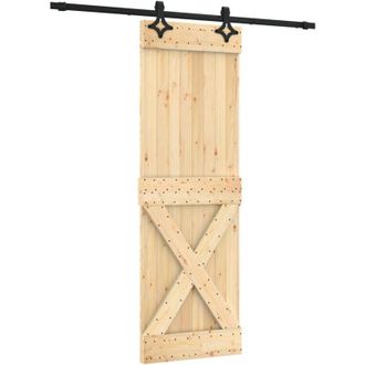 vidaXL Puerta Corredera Con Herrajes Madera Maciza De Pino 70x210 Cm Vidaxl