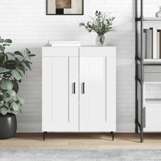 vidaXL Vidaxl - Aparador De Madera Contrachapada Blanco Brillante 69,5x34x90 Cm