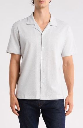 Ted Baker Textured Knit Camp Shirt in Micro Chip at Nordstrom Rack, Size 6(Xxl)