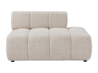 Vente-Unique Chaise longue destra in tessuto melange beige - FACIVIL