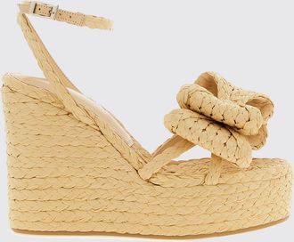 Mach & Mach Sandalo con zeppa Le Cadeau Bow in rafia con fiocchi