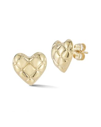 Ember Fine Jewelry 14K Quilted Heart Stud Earrings