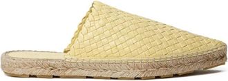 Bottega Veneta Gele Lagoon Espadrilles met Geweven Detail - Dames - Slip ons - Geel - 39 EU - Leer - Schoenen