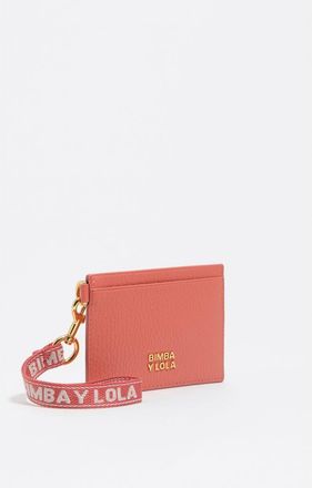 Bimba & Lola Leather card holder in Chewing Gum Pink at Nordstrom
