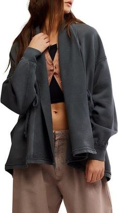 Free People Boothbay Longline Cotton Jacket in Washed Black at Nordstrom Rack, Size Large