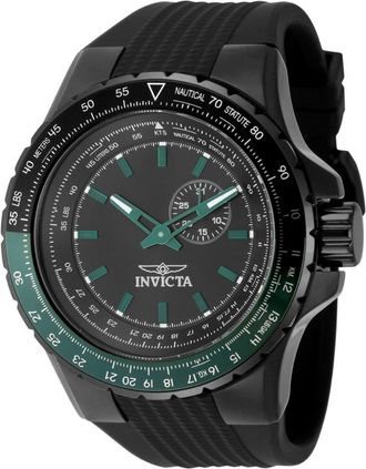 Invicta Aviator 49730 Heren Horloge - Quartz Uurwerk - Roestvrij Staal met zwarte Wijzerplaat - 50mm
