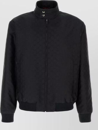 Gucci gg ripstop jacket high collar ribbed cuffs