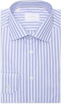 Eton Contemporary Fit Twill Dress Shirt in Medium Blue at Nordstrom Rack, Size 16.5