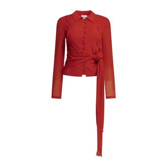 Ganni Donna, Camicette, Rosso, S, new