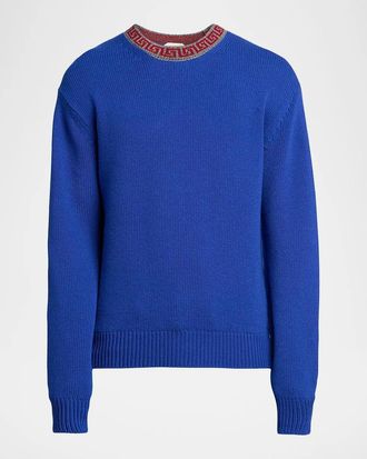 Versace Men & apos;s Greca Wool-Cashmere Crewneck Sweater