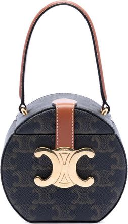 Celine Pre-owned Celine Triomphe Coated Canvas Round Box Handbag 4GU874KPX95A2S3L