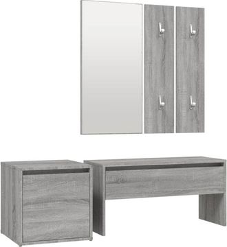 vidaXL Vidaxl - Set De Muebles De Recibidor Madera Contrachapada Gris Sonoma