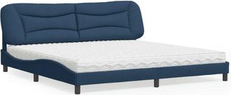 vidaXL Vidaxl - Cama Con Colch&oacute;n Tela Azul 200x200 Cm