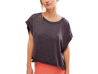 Free People Movement My Time T-Shirts Womens Clothing Black : LG (Womens 12-14), Cotton/Polyester
