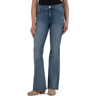 Kut from the Kloth Stella High Waist Raw Hem Flare Jeans in Hardworking at Nordstrom Rack, Size 10