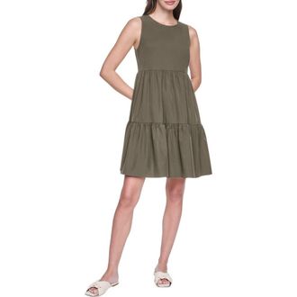 DKNY Commuter Sleeveless Swing Minidress in Caper at Nordstrom Rack, Size 12