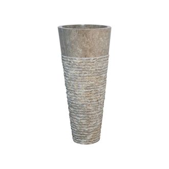 Wanda Collection Lavabo de pie de m&aacute;rmol para cuarto de ba&ntilde;o gris