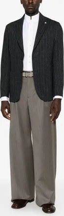 Emporio Armani Wool Twill Trousers - Beige
