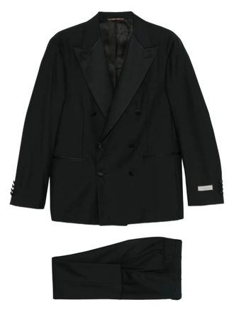 Canali double-breasted suit - men - Fabric - 52 - Black