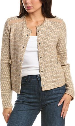 Nic+Zoe Nic & Zoe Brocade Fringe Knit Jacket