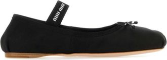 Miu Miu Black Satin Ballet Flats