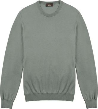 Zanone Truien & Vesten, Heren, Groen, L, Wol, Slim Fit Flexwool Crewneck Sweater