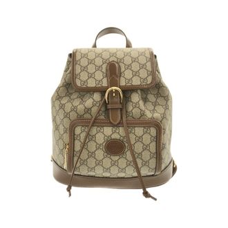 Gucci Beige Brown Gg Supreme Backpack (Pre-Owned)