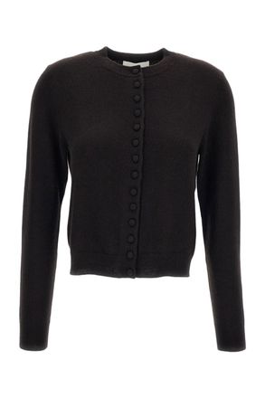 Lisa Yang Brown Wilona Cropped Cashmere Cardigan