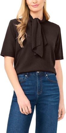 CeCe by Cynthia Steffe Tie Neck Short Sleeve Sweater in Delicioso at Nordstrom, Size X-Large