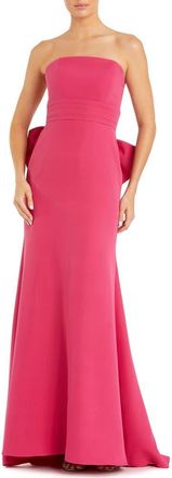 Mac Duggal Strapless Oversized Statement Bow Crepe Gown in Hot Pink at Nordstrom, Size 12