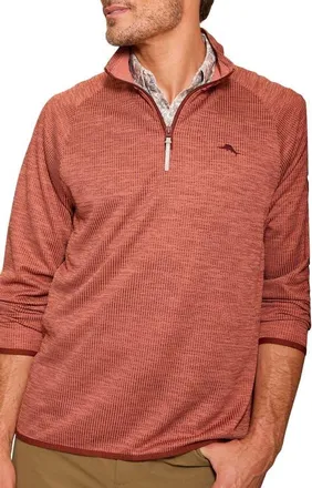 Tommy Bahama Palm Pro IslandZone Performance Half Zip Pullover in Dark Terra Cotta at Nordstrom, Size Xxx-Large