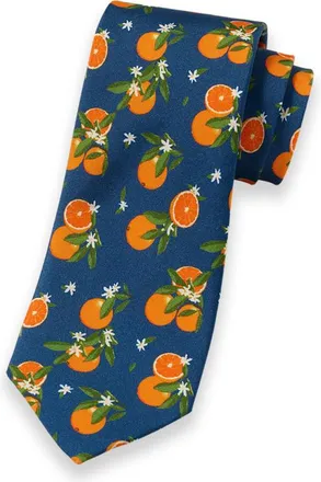 Paul Fredrick Oranges Woven Silk Tie