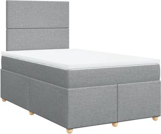 vidaXL Vidaxl - Cama Box Spring Con Colch&oacute;n Tela Gris Claro 120x200 Cm