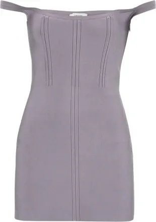 Ferragamo Off-The-Shoulder Corset Mini Dress, Size Small