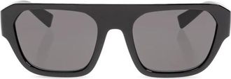 Dolce & Gabbana Rechthoekige Zonnebril - Heren - Zonnebrillen - Zwart - 54 MM - Accessoires