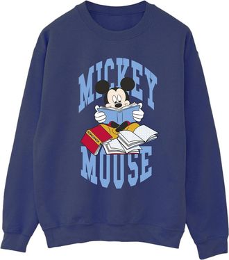 Disney Dames/Dames Mickey Mouse Boeken Lezen Sweatshirt (Marineblauw)