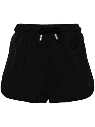 Off-white Shorts sportivi con ricamo - Nero