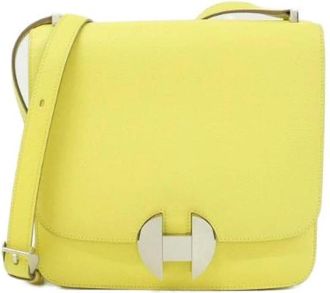 Herm&egrave;s Pre-owned 200220 Evercolor schoudertas - Dames - Vintage Schoudertas - Geel - ONE Size - Leer - Vintage