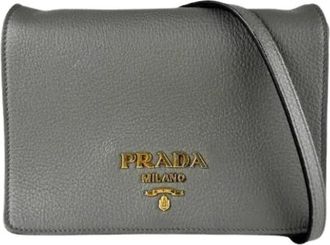 Prada Pre-owned Vintage Shoulder Bag - Dames - Vintage Schoudertas - Grijs - ONE Size - Leer - Vintage
