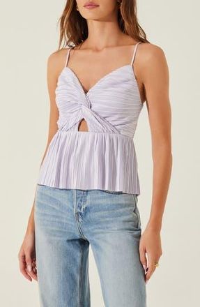 ASTR the Label Twist Front Pliss&eacute; Camisole in Pale Lavender at Nordstrom Rack, Size X-Small