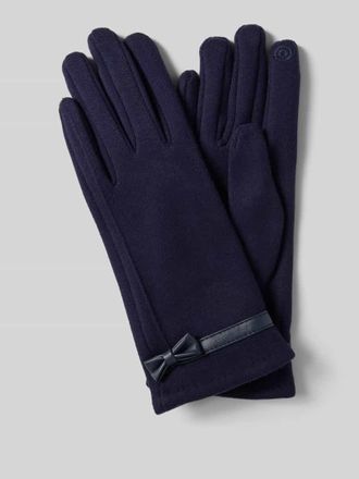Eem Fashion Regular Fit Handschuhe mit Zierschleife in Dunkelblau, Gr&ouml;&szlig;e L