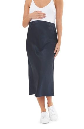 Ripe Lexie Satin Skirt in Navy at Nordstrom, Size X-Small Au