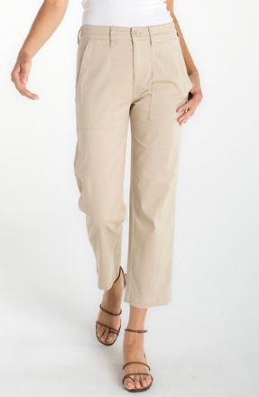 Liverpool L.A. Crop Straight Leg Utility Pants in Safari Sand at Nordstrom, Size 12