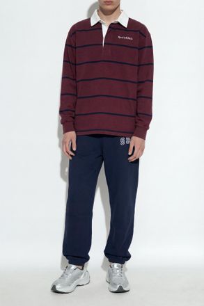 Sporty & Rich Long-sleeve Polo From The Central Park Drop Collection, Mens, Burgundy