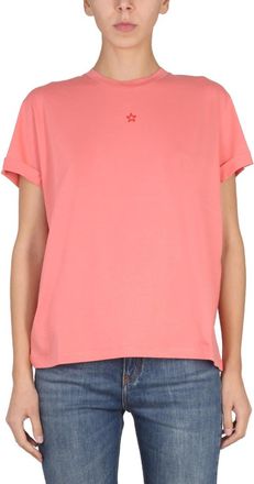 Stella McCartney Pink Solid Crew Neck T-Shirt