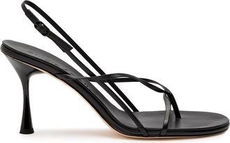 Studio Amelia Wishbone 90 Leather Sandals - Black - 35 (IT35 / UK2)