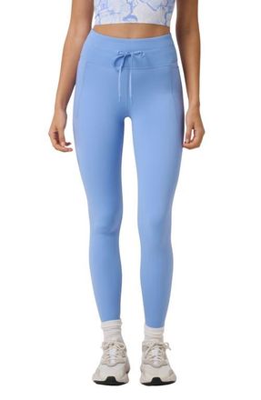 Travis Mathew Moveknit Tie Bonded Leggings in Cornflower Blue at Nordstrom, Size X-Small